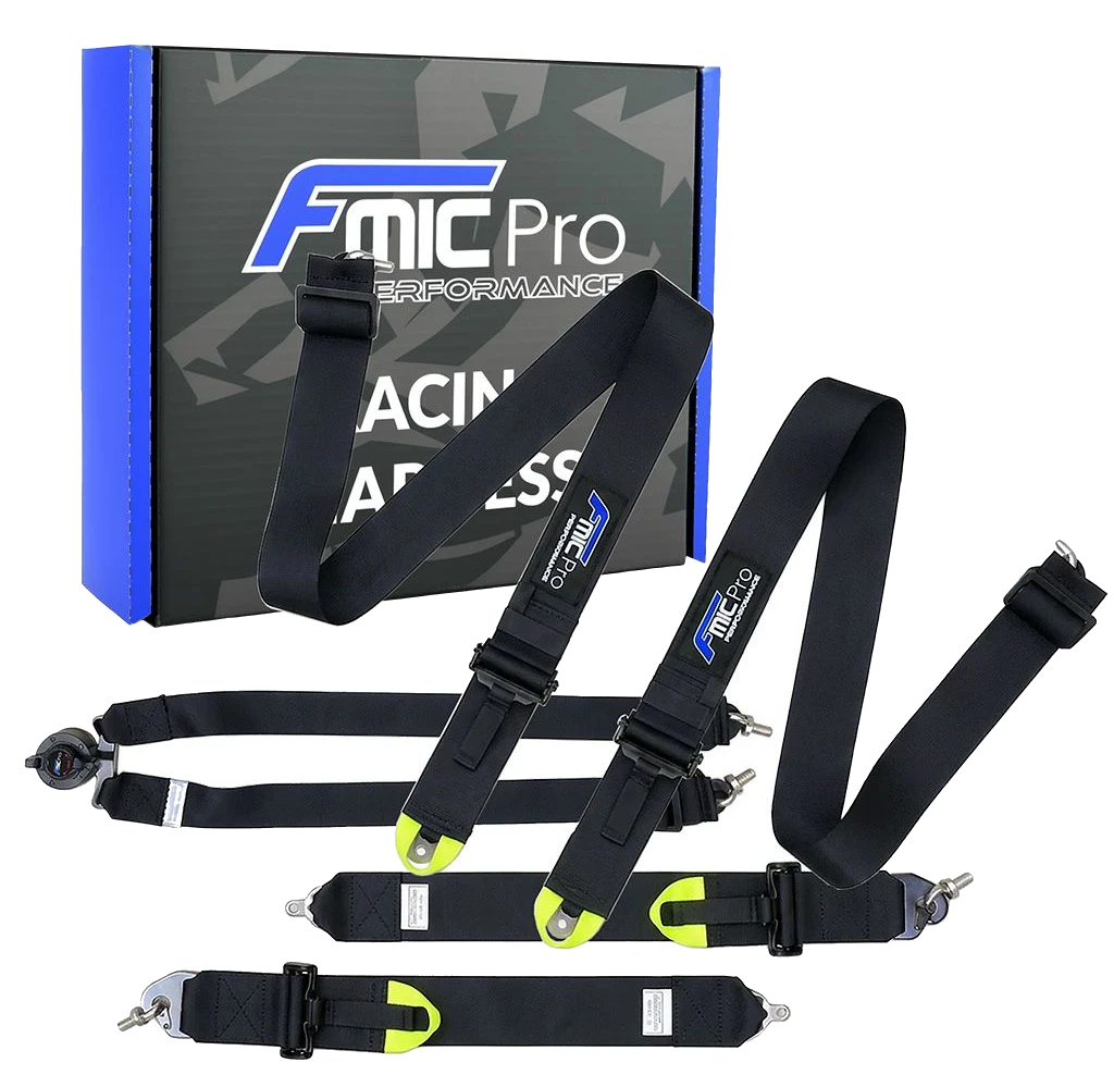 Pasy sportowe FMIC.Pro FIA 2031 8853-2016 6-punktowe 3"x 3" Czarne