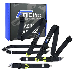 Pasy sportowe FMIC.Pro FIA 2031 8853-2016 6-punktowe 3"x 3" Czarne