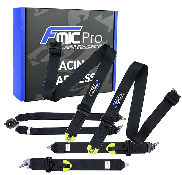 Pasy sportowe FMIC.Pro FIA 2031 8853-2016 6-punktowe 3"x 3" Czarne