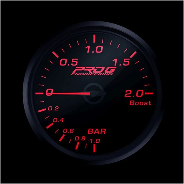 Wskaźnik Pro G Race Series RC, doładowania Boost 2 Bar RED 52mm