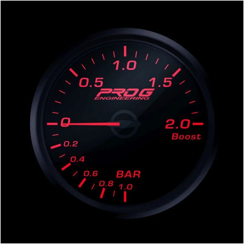 Wskaźnik Pro G Race Series RC, doładowania Boost 2 Bar RED 52mm