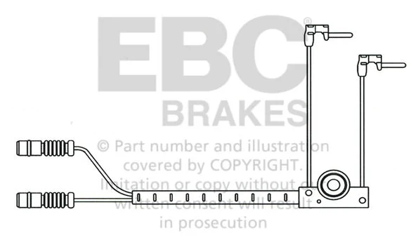 EFA112 Czujnik zużycia klocków hamulcowych EBC Brakes Mercedes-Benz GWagon W460 G200 GWagon W460 G230 GWagon W460 G240 D GWagon W460 G250 D GWagon W460 G280 D GWagon W460 G300 D GWagon W461