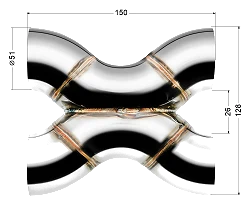 Spawany X-Pipe FMIC.Pro 51mm stal nierdzewna 304