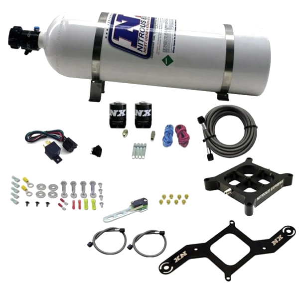 4150 Billet Crossbar Plate System Single Stage 100-500Hp with 15Lb Bottle Nitrous Express NX 66042-15