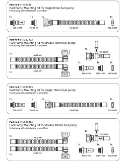 Nuke Performance SAE ID8 Fuel pump mounting kit for Single fuel pump