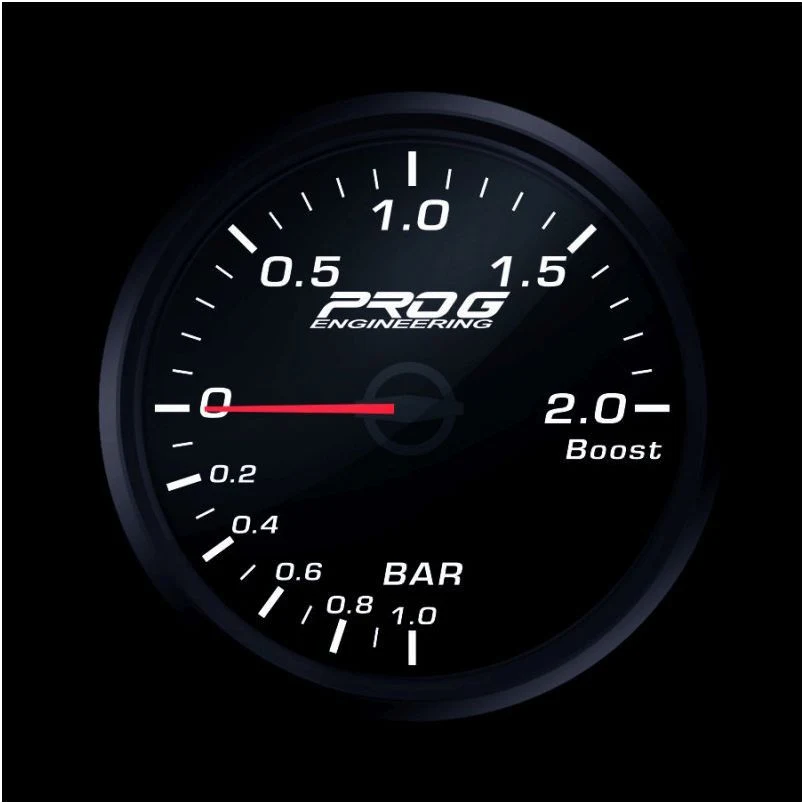Wskaźnik Pro G Race Series RC, doładowania Boost 2 Bar WHITE 52mm