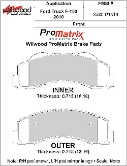 Klocki hamulcowe Wilwood 150-D1414K PM ProMatrix D1414 Street Performance Racing Pads .715