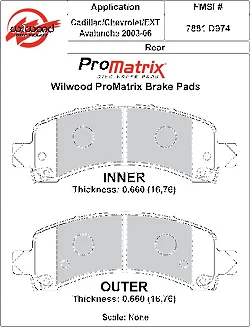 Klocki hamulcowe Wilwood 150-D0974K PM ProMatrix D974 Street Performance Racing Pads .66
