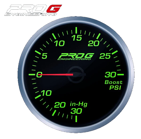 Wskaźnik Pro G Race Series RS, doładowania Boost 30 PSI GREEN 52mm
