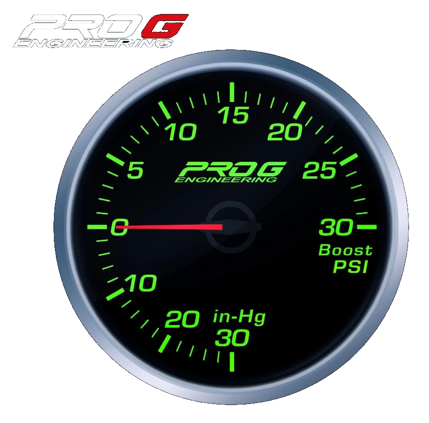 Wskaźnik Pro G Race Series RS, doładowania Boost 30 PSI GREEN 52mm