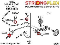 131139A: Tuleja drążka reakcyjnego SPORT Opel Combo B - 131139A_18mm