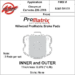 Klocki hamulcowe Wilwood 150-30-D1185K BP-30 D1185 High-Temperature Racing Pads .57