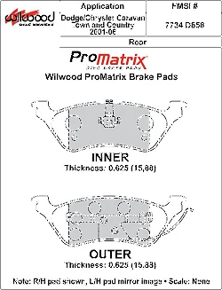 Klocki hamulcowe Wilwood 150-D0858K PM ProMatrix D858 Street Performance Racing Pads .625