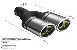Uniwersalna końcówka tłumika owalna 95×65mm długość 160mm średnica montażowa 45mm - N2-10K/45