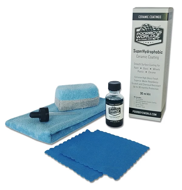 Poorboy's SuperHydrophobic Ceramic Coating Kit łatwa w aplikacji powłoka ceramiczna 30ml