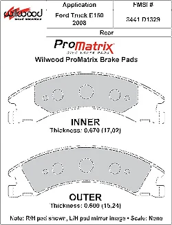 Klocki hamulcowe Wilwood 150-D1329K PM ProMatrix D1329 Street Performance Racing Pads .67 .60