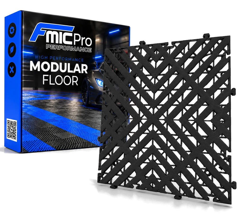 Podłoga modułowa panelowa FMIC.Pro do garażu warsztatu 40x40cm 30mm Czarny