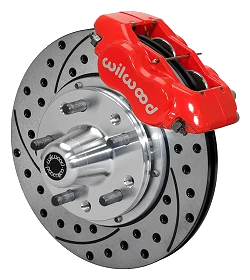 Wilwood 140-11018 Zestaw Hamulców Przednich Forged Dynalite Pro Series Wiercony Czerwony 11.00 Ford Mustang 1984-1993