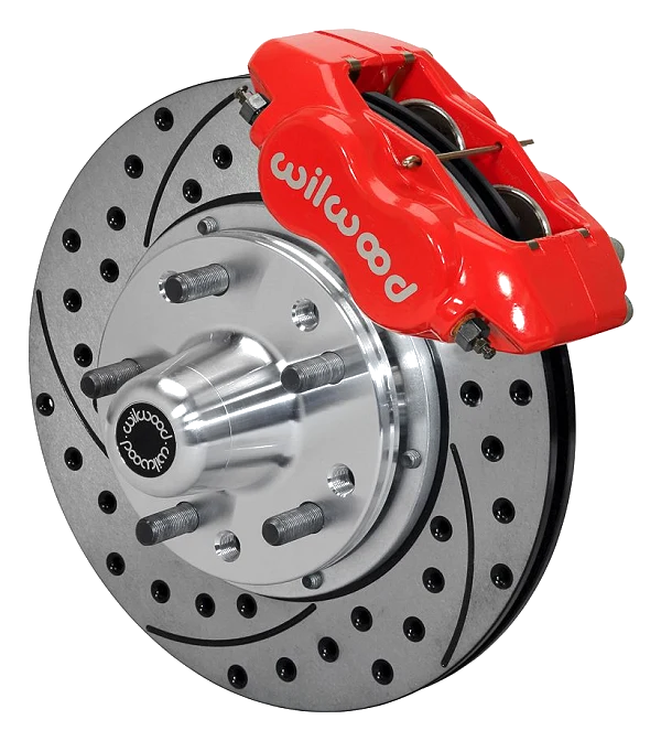Wilwood 140-11018 Zestaw Hamulców Przednich Forged Dynalite Pro Series Wiercony Czerwony 11.00 Ford Mustang 1984-1993
