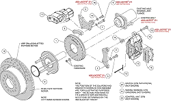 Wilwood 140-16164 Zestaw Hamulców Tylnych Forged Dynalite 12.19 czerwony