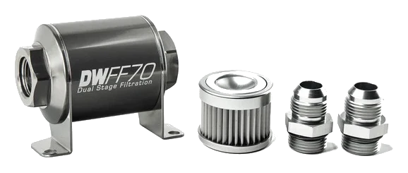 DeatschWerks In-Line Fuel Filter Kit -10AN 10 Micron 70mm