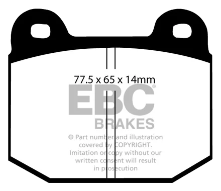 DP8197/2RP1 Sportowe klocki hamulcowe RP-1 Racing EBC Brakes Lotus 340R Elise Series 1 Elise Series 2 Elise Series 3 Europa Exige Series 1 Exige Series 2 Opel Speedster STRATHCARRON Tesla Ro
