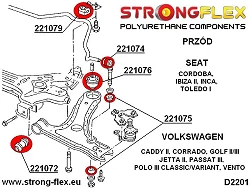 221072B: Tuleja wahacza przedniego przednia 30mm Audi A1