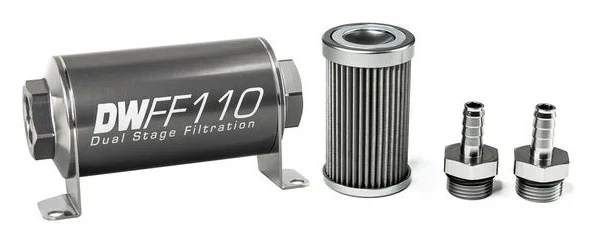 DeatschWerks In-Line Fuel Filter Kit 3/8IN 40 Micron 110mm