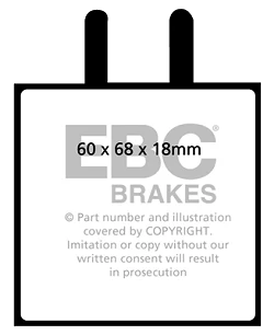DP4543R Klocki hamulcowe YELLOWSTUFF EBC Brakes Aston Martin DB4 Convertible DB4 GT DB4 GT Zagato Lagonda Rapide BIZZARRINI 5300 GT Strada Daimler DR450 Limousine Majestic Major FACEL VEGA I
