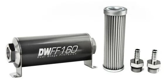 DeatschWerks In-Line Fuel Filter Kit 3/8IN 5 Micron 160mm