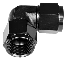 AN10 90' Nypel adapter żeńsko-żeński Czarny
