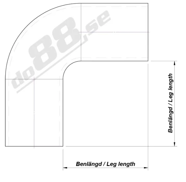 Wąż silikonowy niebieski 90 stopni 1,375 - 1,5" (35 - 38mm)