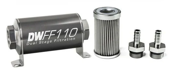 DeatschWerks In-Line Fuel Filter Kit 3/8IN 10 Micron 110mm