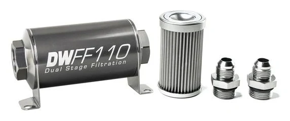 DeatschWerks In-Line Fuel Filter Kit -8AN 10 Micron 110mm