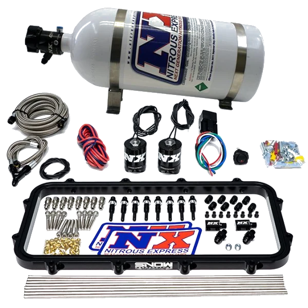 Direct Port Dry Holley High Ram Plate Nitrous System 15LB Nitrous Express NX 20963-15