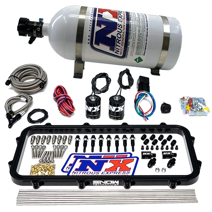 Direct Port Dry Holley High Ram Plate Nitrous System 15LB Nitrous Express NX 20963-15