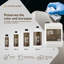 Leather Expert Leather Top Coat połysk bezbarwny lakier ochronny do skóry 50ml
