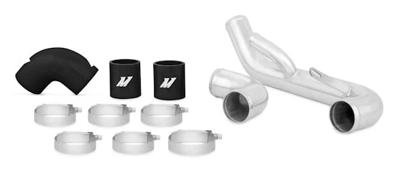 Dolne orurowanie intercoolera Mishimoto Mitsubishi Lancer Evolution X 2008-2015 Czarne silikony