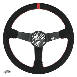 Kierownica sportowa FMIC.Pro Track zamszowa 350mm odsadzenie 90mm czerwona