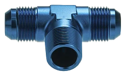 Adapter Trójnik Męski/Męski/Męski AN6 - 1/4 NPT - AN6 Niebieski