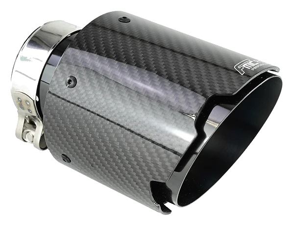 Nierdzewna końcówka wydechu tłumika Fmic.Pro Typ I carbon połysk czarna średnica 114mm montażowa 76mm