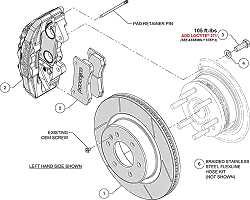 Wilwood 140-17956-R AERO4-DM Direct-Mount tylny zestaw hamulcowy czerwony 13.25 Mercedes Benz Sprinter 2022-2024 AWD