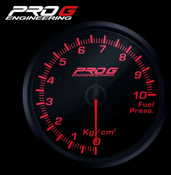 Wskaźnik Pro G Race Series RC, ciśnienia paliwa Kg/cm2 RED 52mm