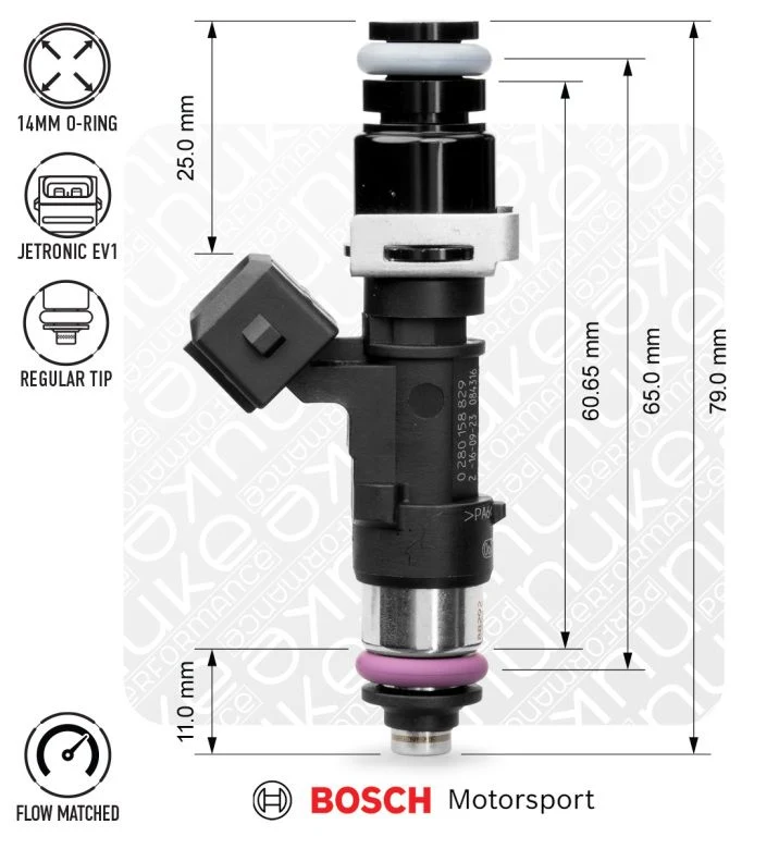 Nuke Performance Wtryskiwacze Bosch 2200cc NGI2 65mm EV14L komplet 4 szt flow matched