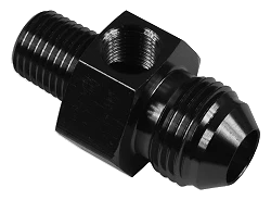 AN6 3/8 NPT Nypel adapter z wejściem na czujnik 1/8 NPT Czarny