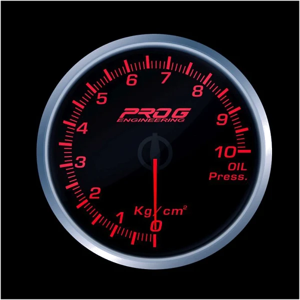 Wskaźnik Pro G Race Series RS, ciśnienia oleju Kg/cm2 RED 52mm