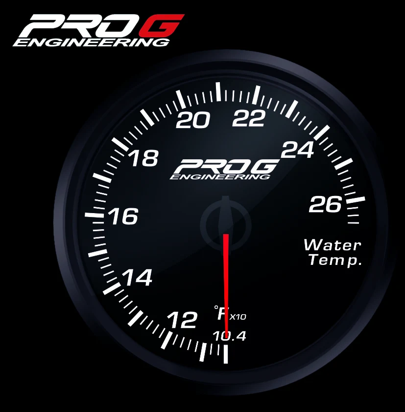 Wskaźnik Pro G Race Series RC, temperatury wody °F WHITE 52mm