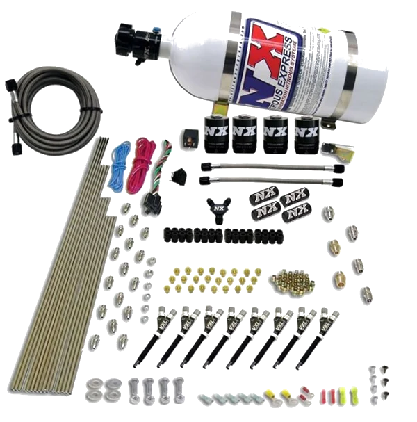8 Cylinder VXL Direct Port 4 Solenoids with 10Lb Bottle 200-500Hp Jetting Nitrous Express NX 80019-10