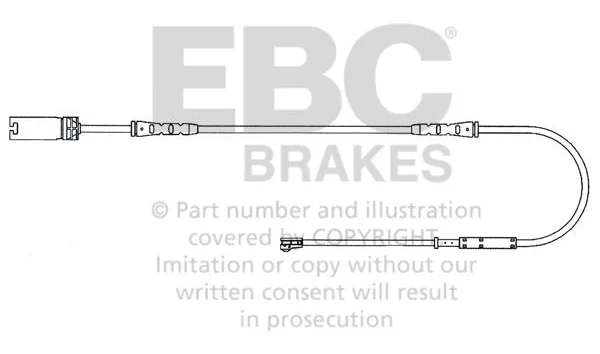 EFA136 Czujnik zużycia klocków hamulcowych EBC Brakes BMW 1 Series E81 116 1 Series E81 118 1 Series E81 120 1 Series E81 123 1 Series E81 130 1 Series E82 Coupe 118 1 Series E82 Coupe 120 1