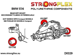 031750B: Tuleja tylnego dyferencjału - przednia E36 BMW e36